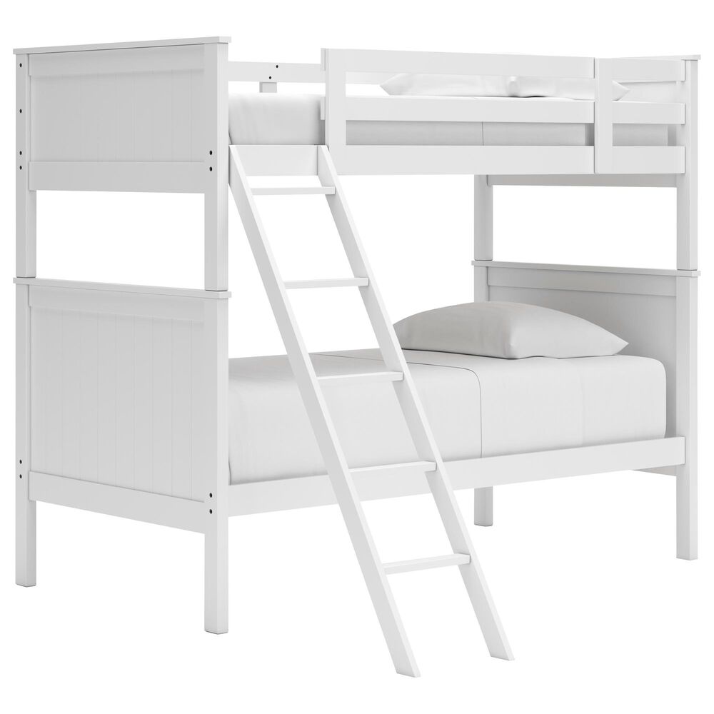 Ashley Nextonfort Twin over Twin Bunk Bed in White, , large