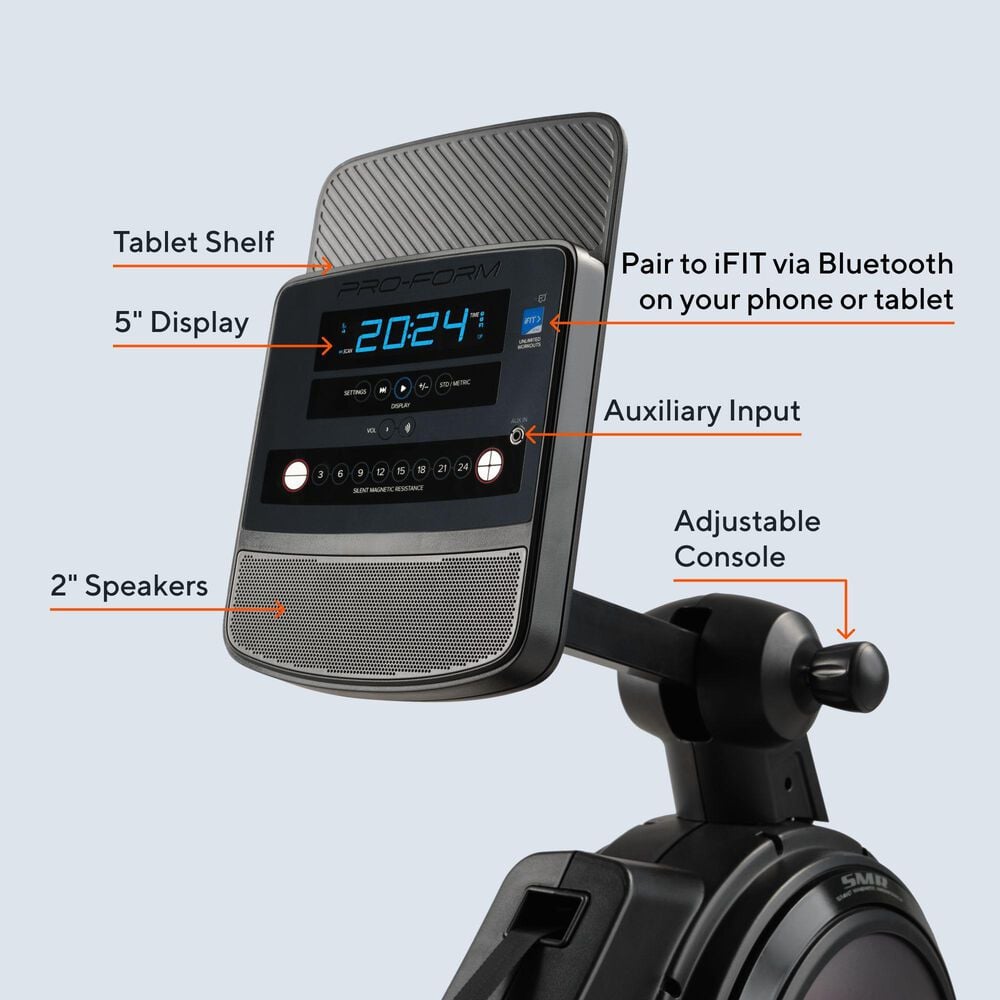 ProForm Pro Trainer 500; Rower with 5 Display, Built-In Tablet Holder and SpaceSaver Design, , large