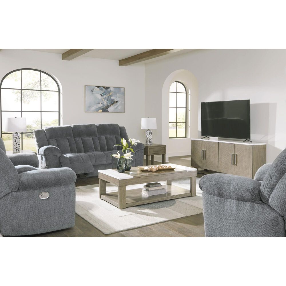 Ashley Tip-Off Power Reclining Sofa in Slate, , large