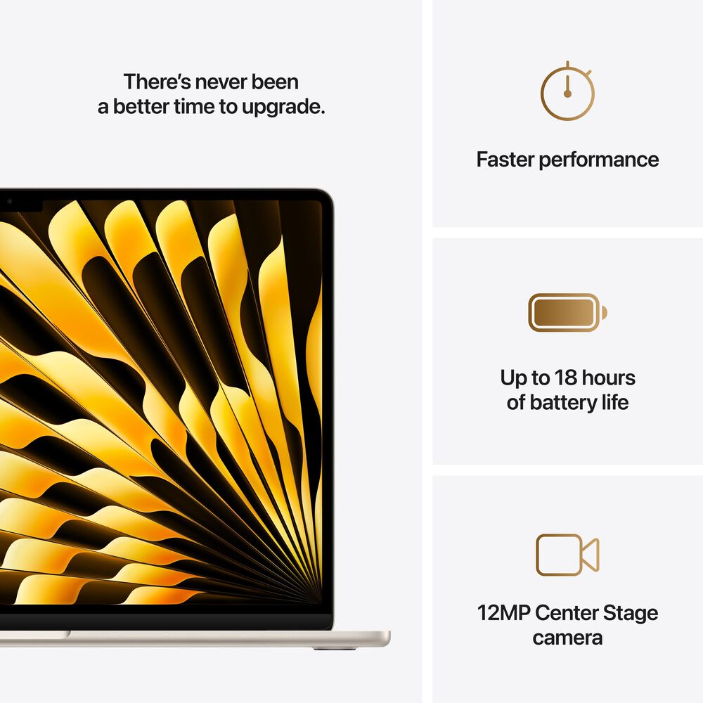 Apple MacBook Air 15-inch Laptop M4 chip - 10 Core CPU - 10 Core GPU - 24GB Memory - 512GB SSD - Starlight &#40;Latest Model&#41;, , large