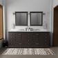 Lexora Home Dukes 84" Double Bathroom Vanity in Espresso with 2 cm White Quartz Top and Rectangular Sinks, , large