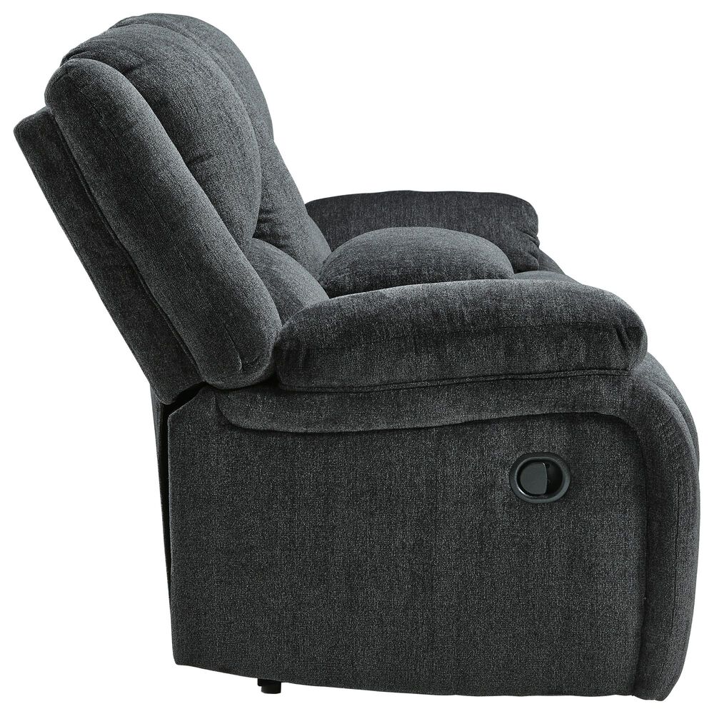 Ashley Draycoll Manual Reclining Loveseat with Console in Slate, , large