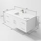 Lexora Home Geneva 48" Single Bathroom Vanity in Glossy White with 2 cm White Cultured Marble Top and Rectangular Sink, , large