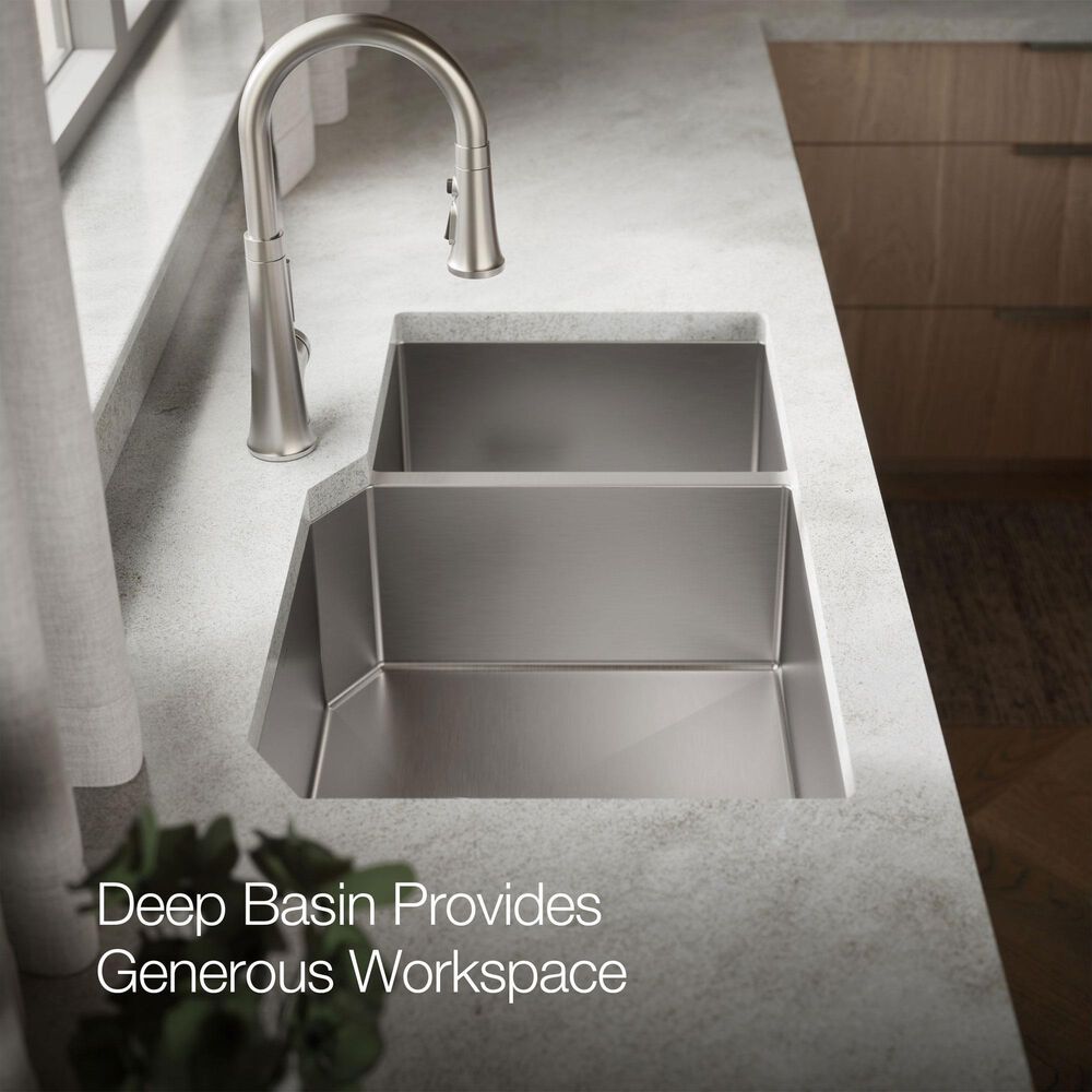 Kohler Strive 35.5" Undermount Double Bowl Kitchen Sinks in Stainless Steel, , large
