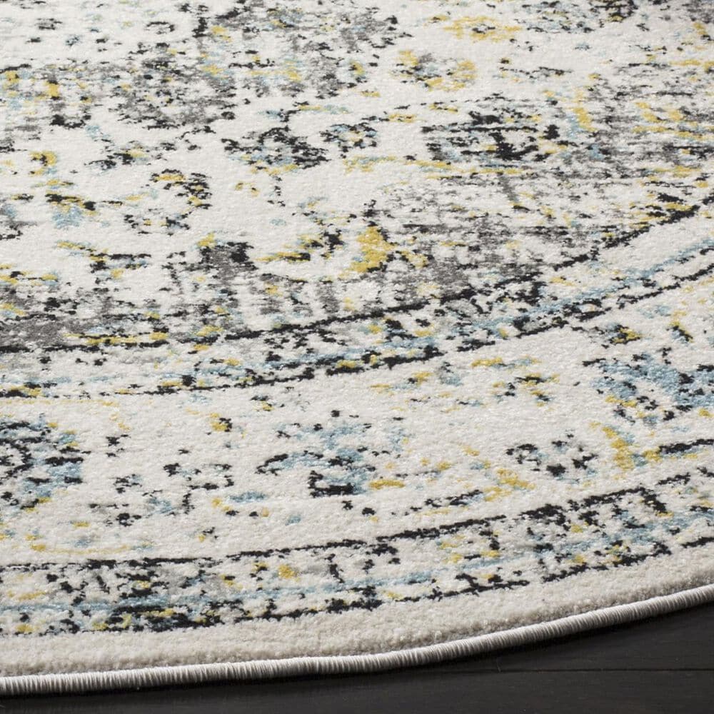 Safavieh Evoke EVK220B-5R 5&#39;1&quot; Round Grey/Gold Area Rug, , large