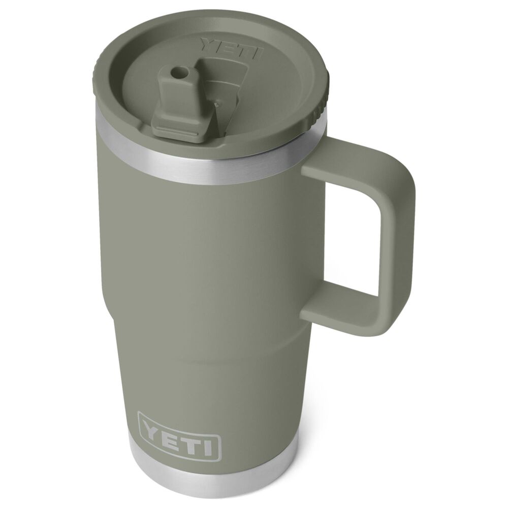 YETI Rambler 20 Oz Travel Mug with Color-Matched Straw Lid in Pampa Green, , large