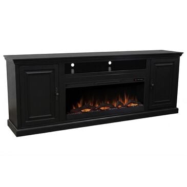 Legends Home Kensington 86" Fireplace Console with Fireplace Insert in Black, , large