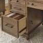 Riva Ridge Hensley 3-Piece Executive Desk with Door Bookcase and Combo File Set in Honey, , large
