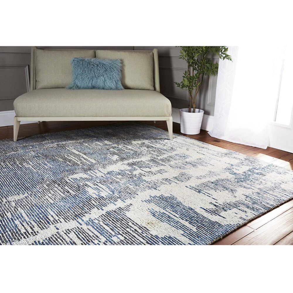 Nourison Ellora ELL01 7&#39;9&#39;&#39; x 9&#39;9&#39;&#39; Blue Area Rug, , large