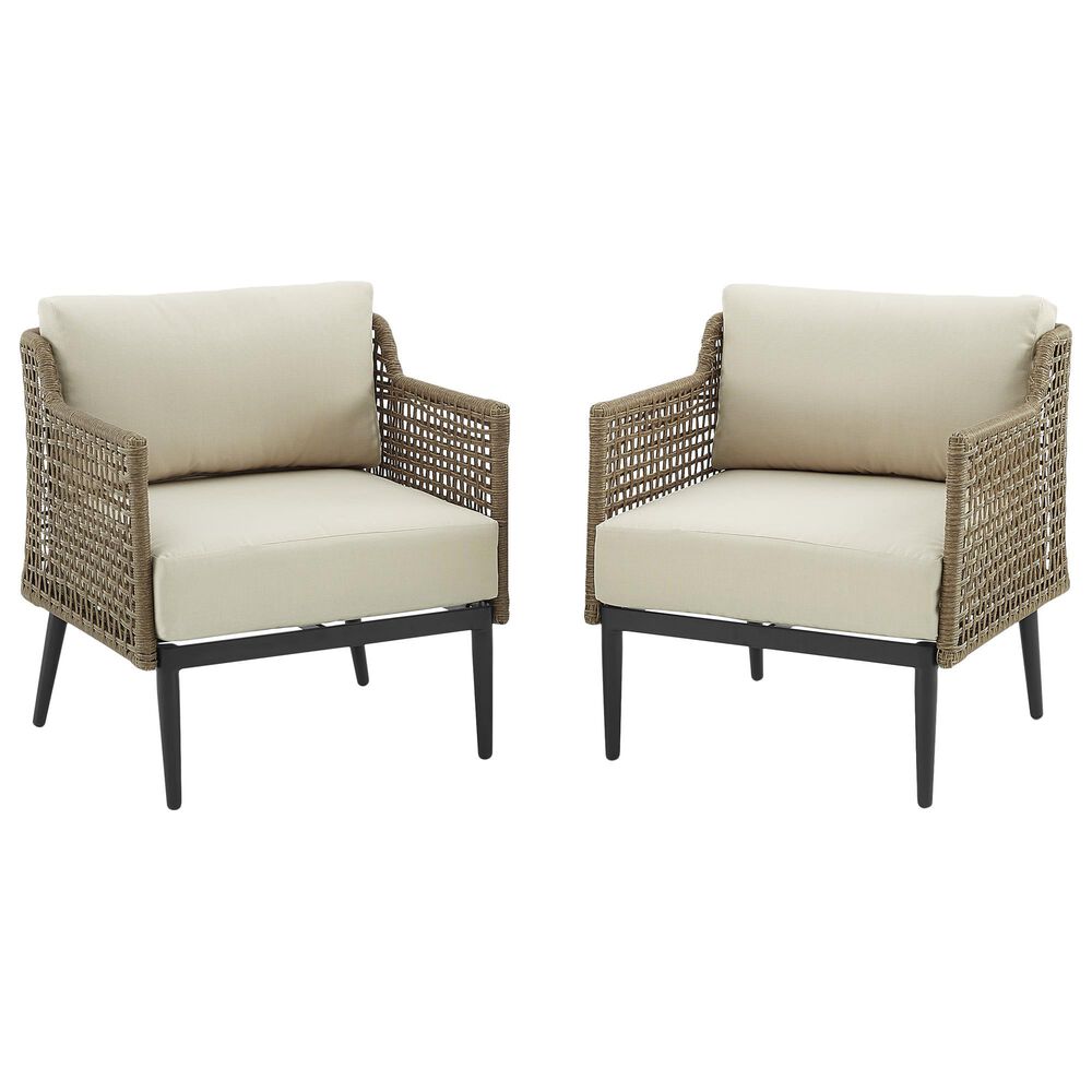 Crosley Furniture Southwick 2-Piece Patio Armchair Set in Creme, , large