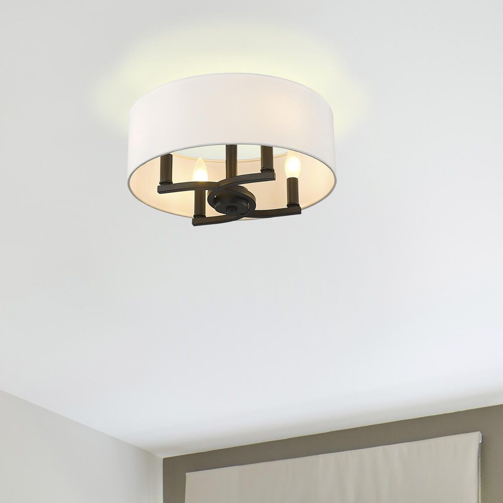 Golden Lighting Eliana 4-Light Semi-Flush in Matte Black, , large
