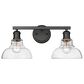 Golden Lighting Carver 2-Light Bath Vanity in Matte Black, , large