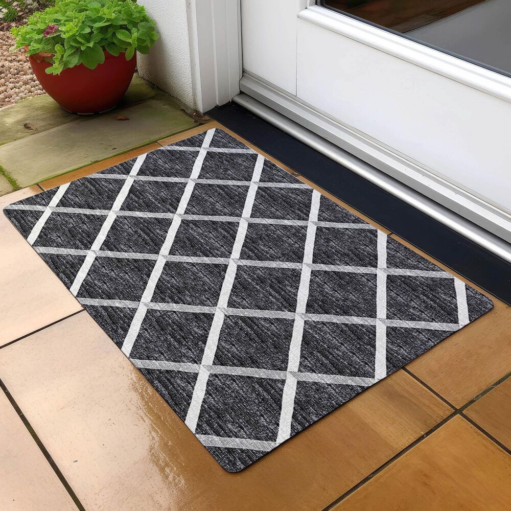 Dalyn Rug Company York 1&#39;8&quot; x 2&#39;6&quot; Black Indoor/Outdoor Area Rug, , large