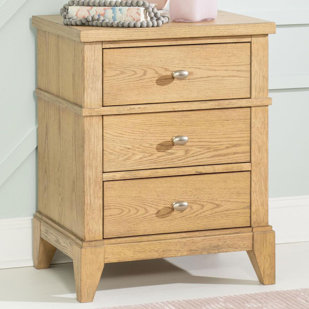 St Claire Home Today's Traditions 3 Drawer Nightstand in Natural Hickory, , large