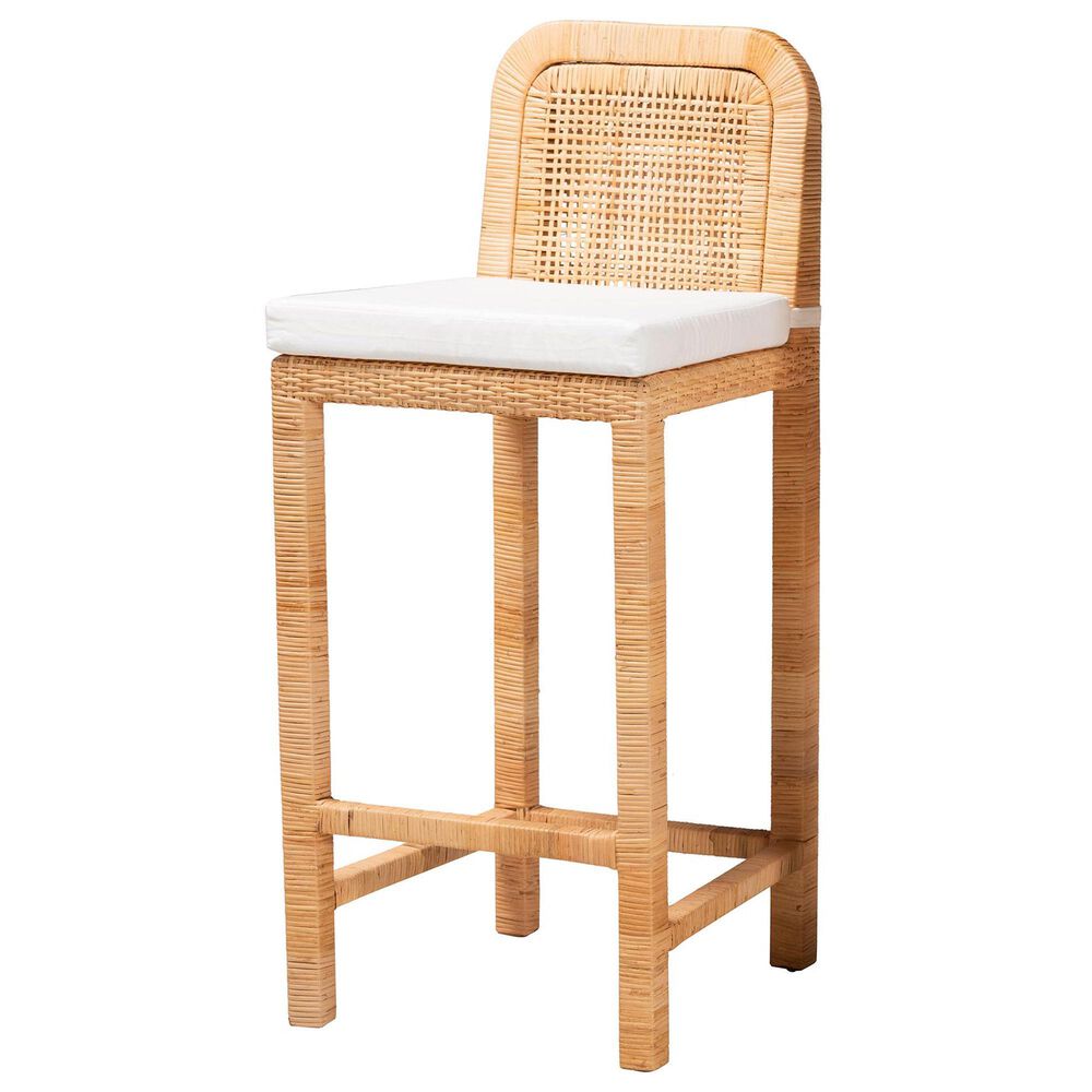 Baxton Studio Zariah Bar Stool in Natural Brown, , large