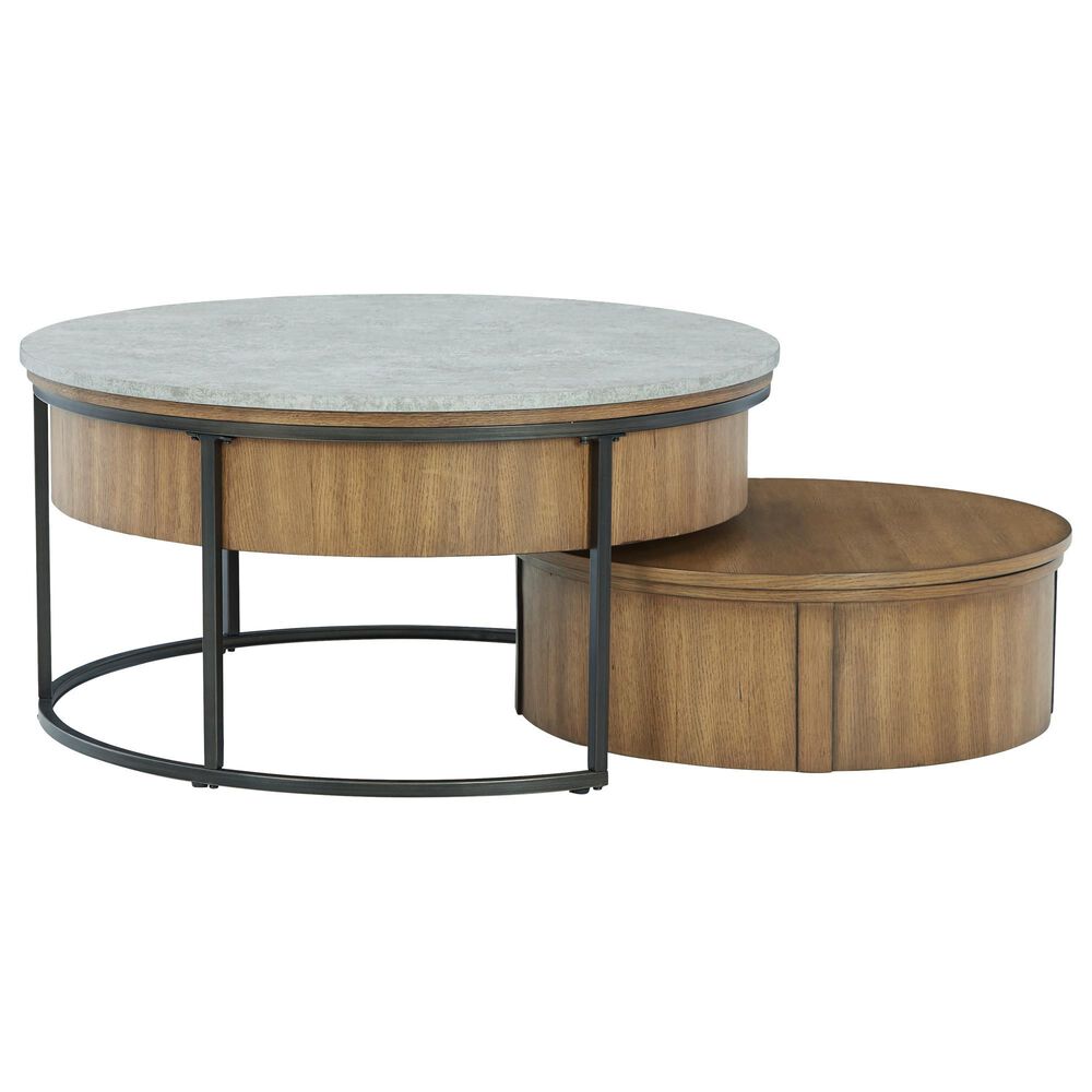 Ashley Fridley 2-Piece Nesting Coffee Table Set in Natural, Gray and Black, , large