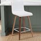 Armen Living Vienna Swivel Counter Height Stool with Snow White Upholstery in Walnut, , large