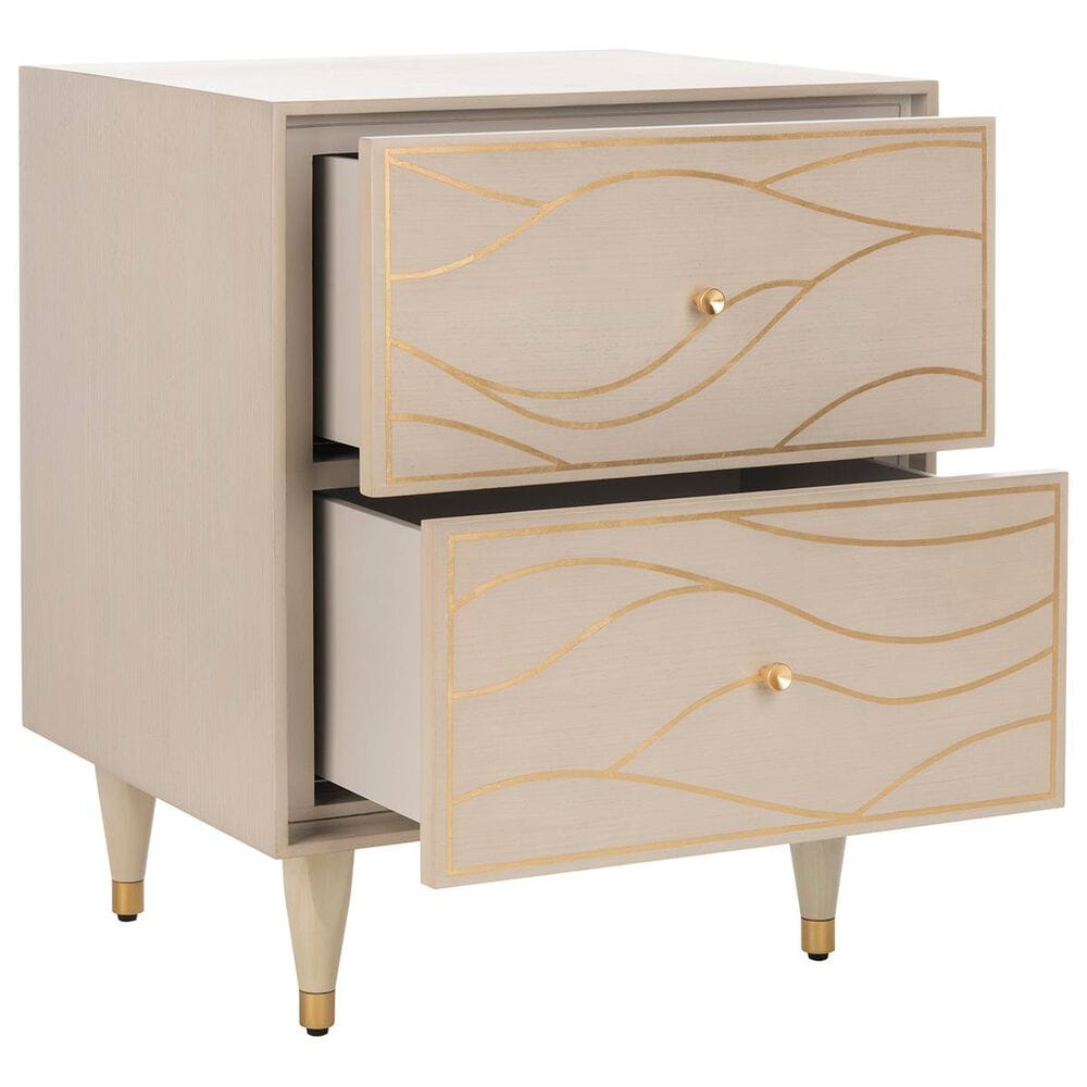 Safavieh Broderick Nightstand in White Gold, , large