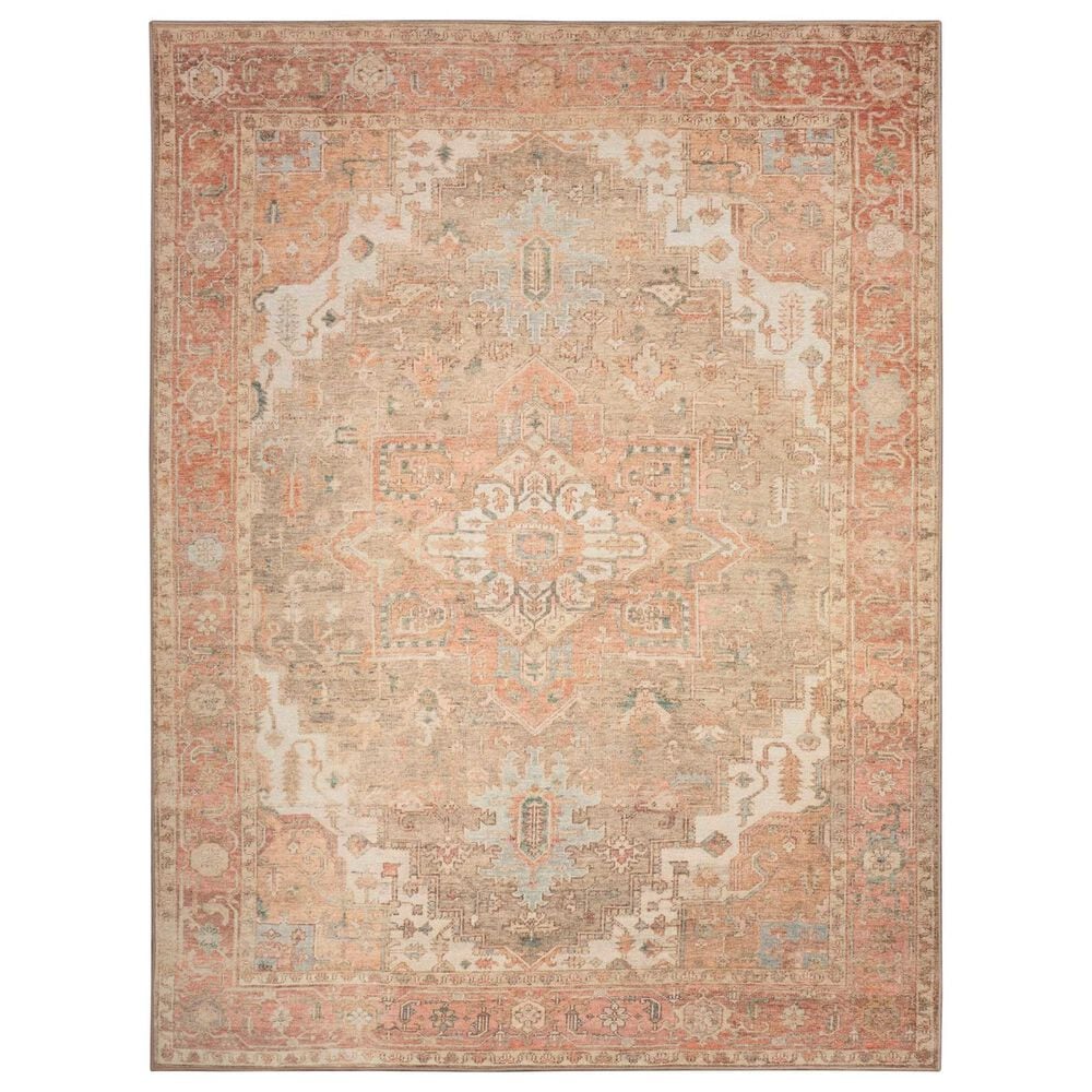 Nourison Vintage Washables Coral and Taupe 9"10" x 13"2" Area Rug, , large