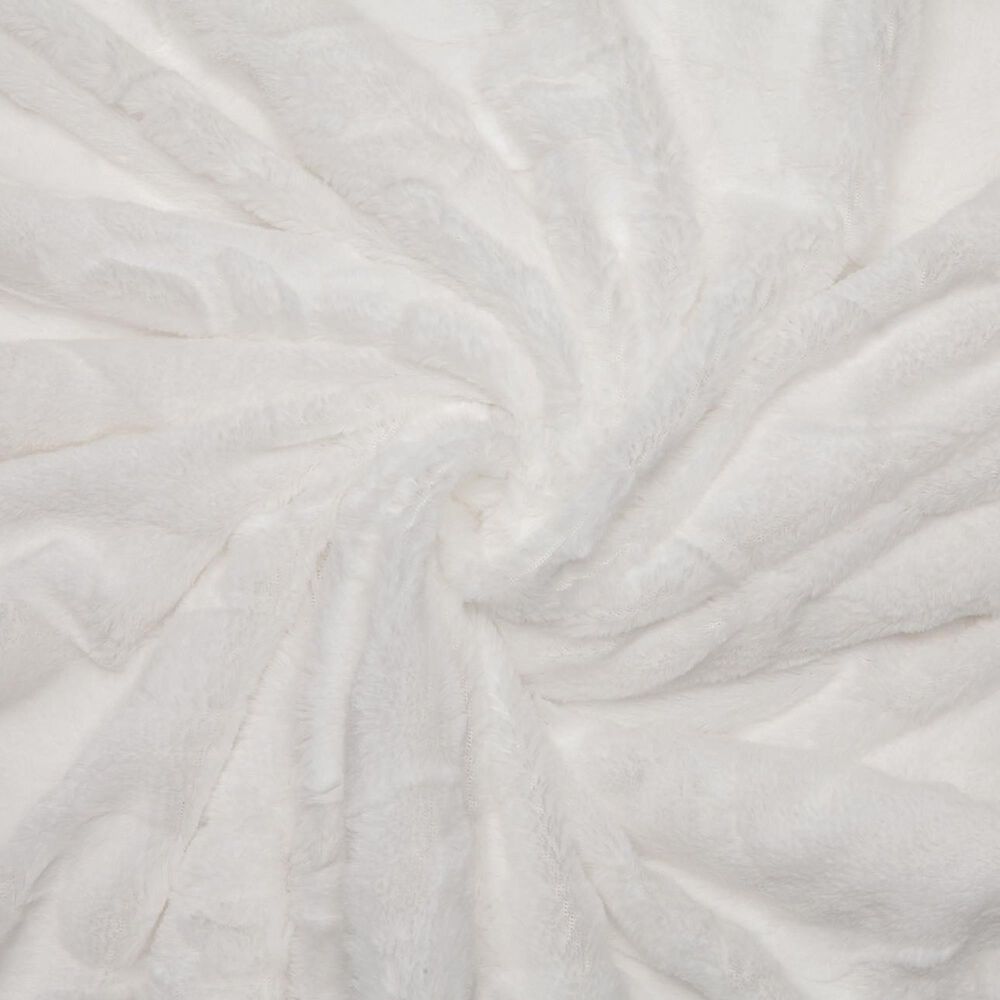 50&quot; x 65&quot; Wolf Faux Fur Throw Blanket in White, , large