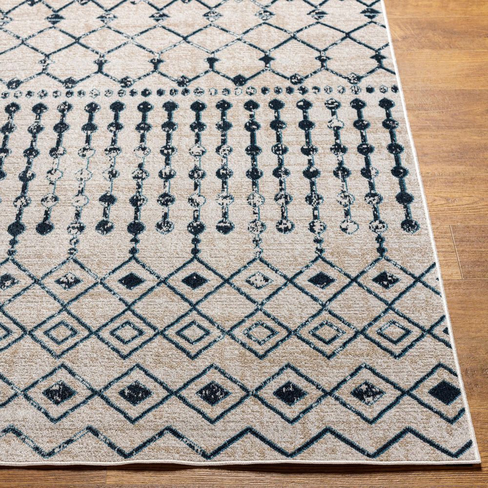 Surya Lavadora 2&#39;7&quot; x 7&#39;3&quot; Ink Blue, Blue, Light Beige and Light Gray Runner, , large