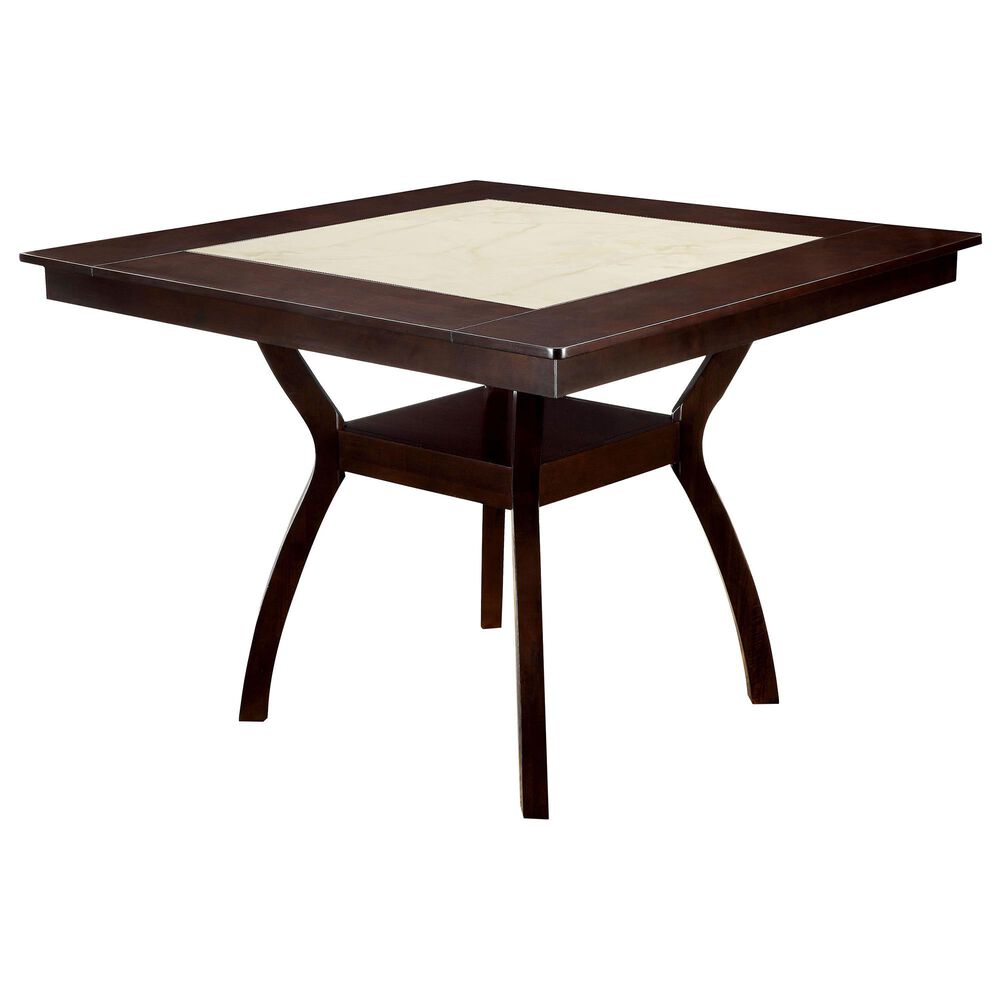 Furniture of America Joyner Counter Height Table in Dark Cherry and Ivory - Table Only, , large