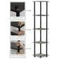HOMLUX 5-Tier Modern Tall Corner Open Bookshelf in French Oak Grey and Black, , large