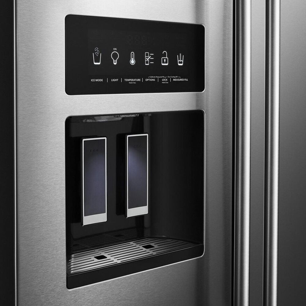 KitchenAid 24.8 Cu. Ft. Side-by-Side Refrigerator with Exterior Ice and Water in Stainless Steel with PrintShield Finish, , large