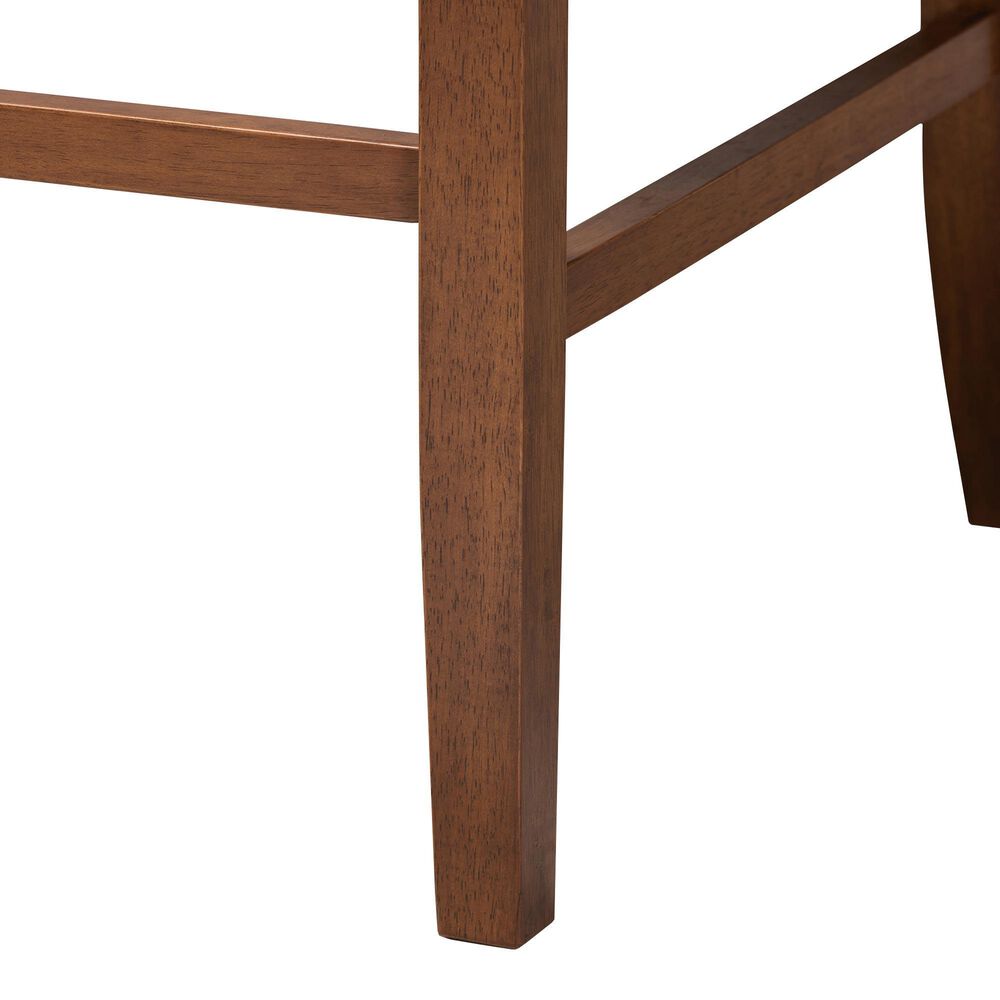 Baxton Studio Alira Bar Stool Bench with Beige Cushion in Walnut, , large