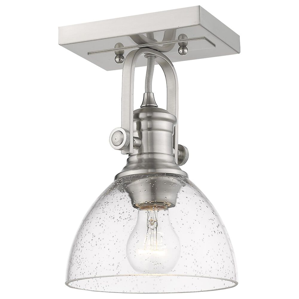 Golden Lighting Hines 1-Light Bath Vanity with Seeded Glass in Pewter, , large