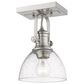 Golden Lighting Hines 1-Light Bath Vanity with Seeded Glass in Pewter, , large