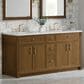 James Martin Bellshire 72" Double Bathroom Vanity in Honey Oak with 3 cm Ethereal Noctis Silestone Top and Rectangular Sinks, , large