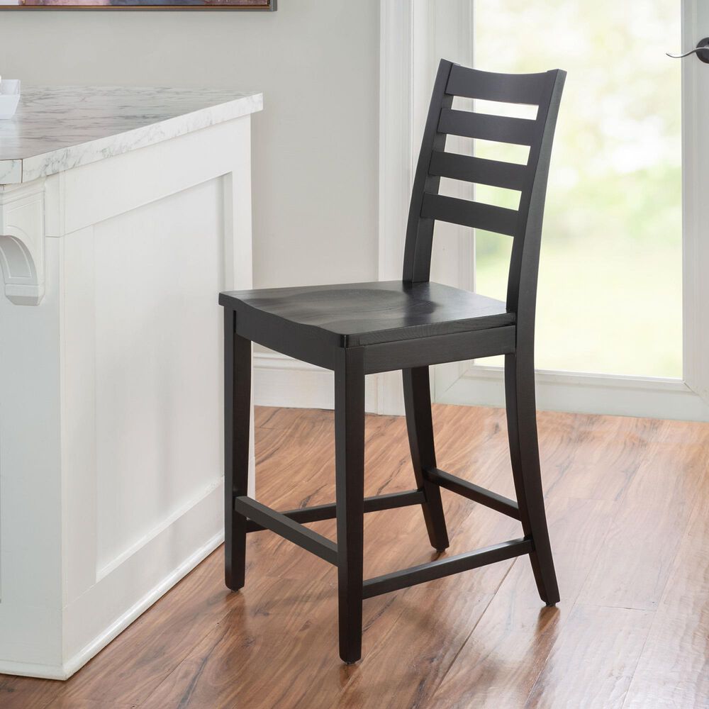 Linon Home Decor Flynn 22" Counter Stool in Black, , large