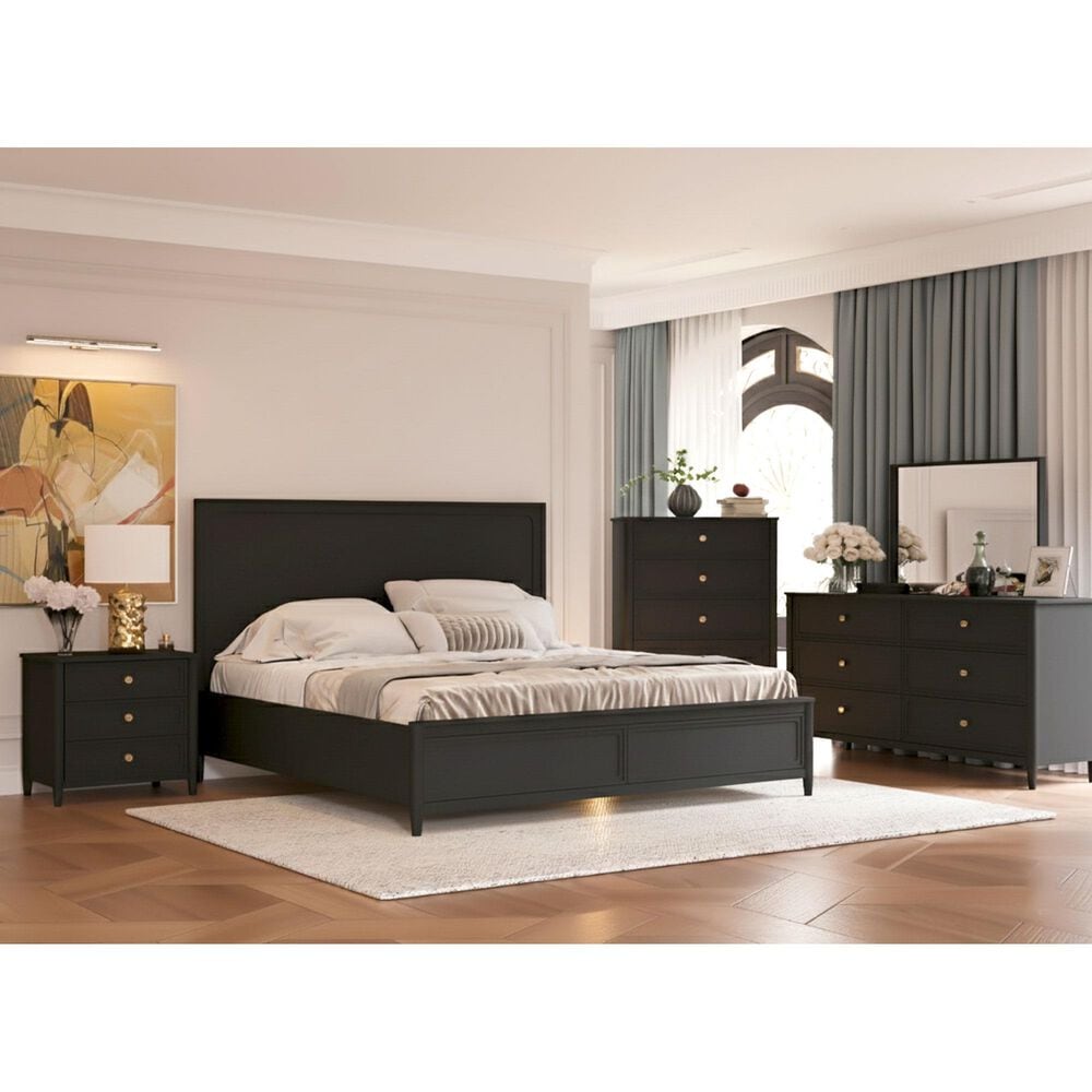 Sasha Lee Sasha Lee 3 Drawer Nightstand in Charcoal, , large