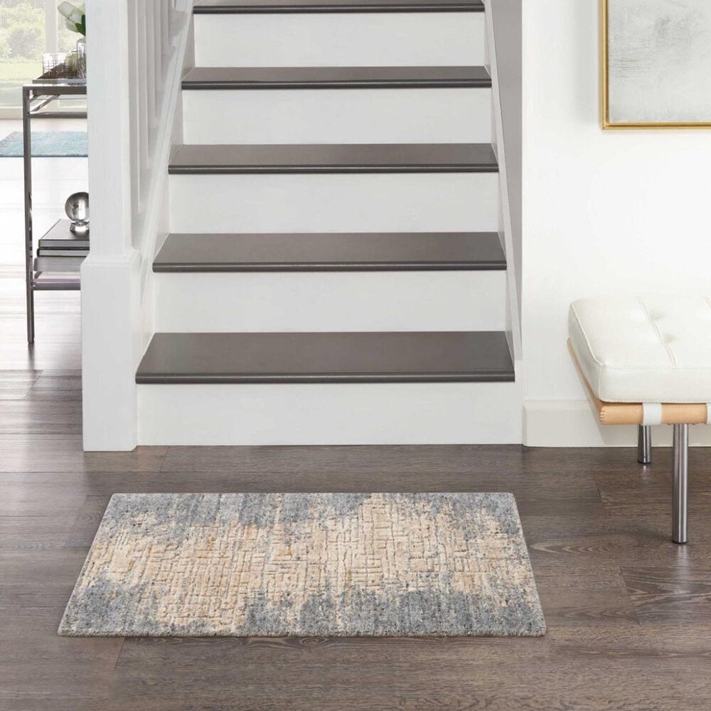 Nourison Harmony 2&#39; x 3&#39; Slate and Beige Area Rug, , large