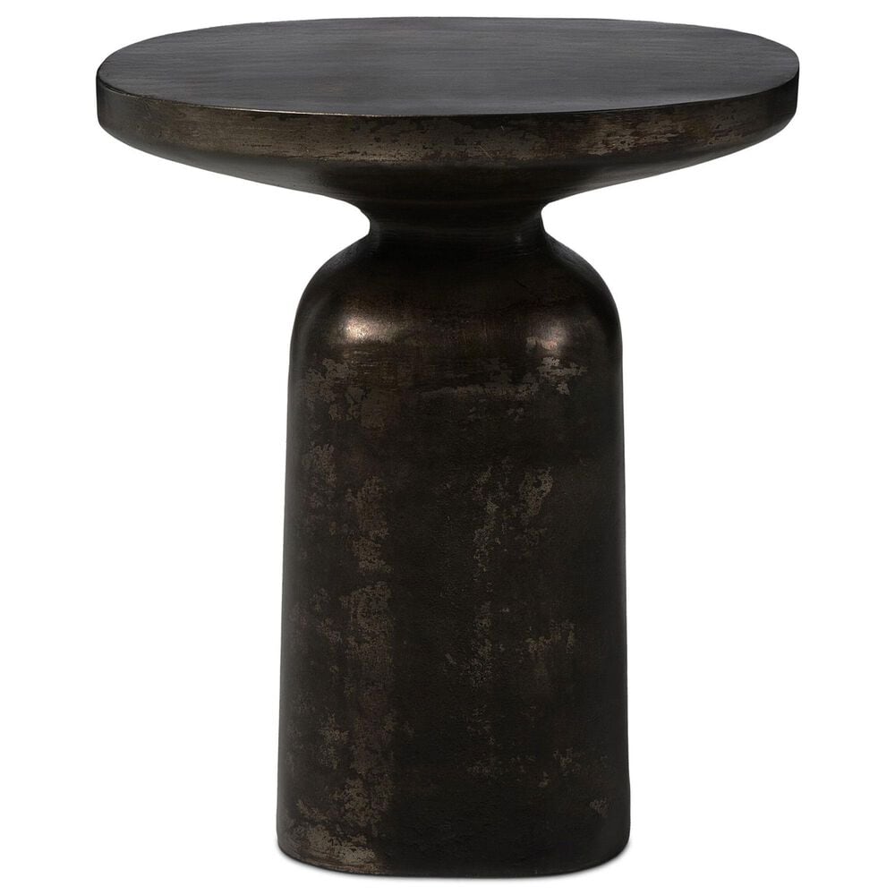Four Hands Odessa End Table in Distressed Bronze, , large
