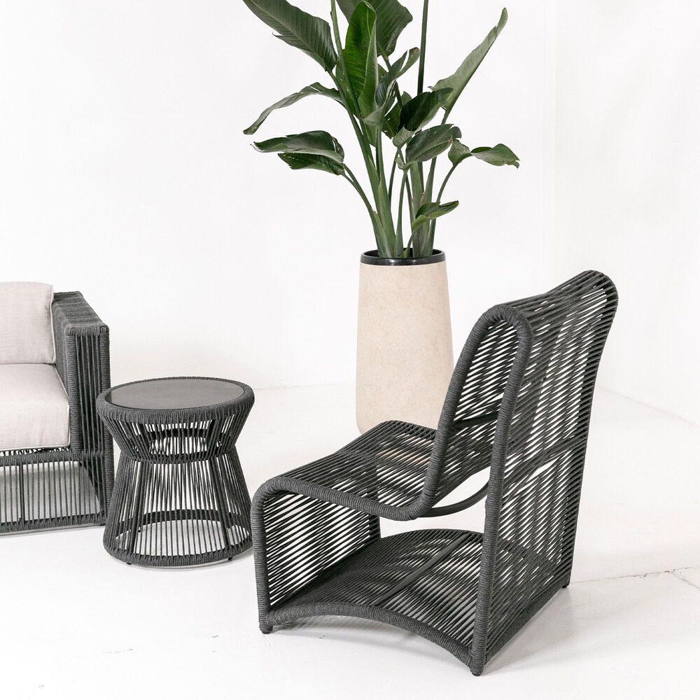 Sunset West Milano Patio Armless Club Chair in Slate, , large