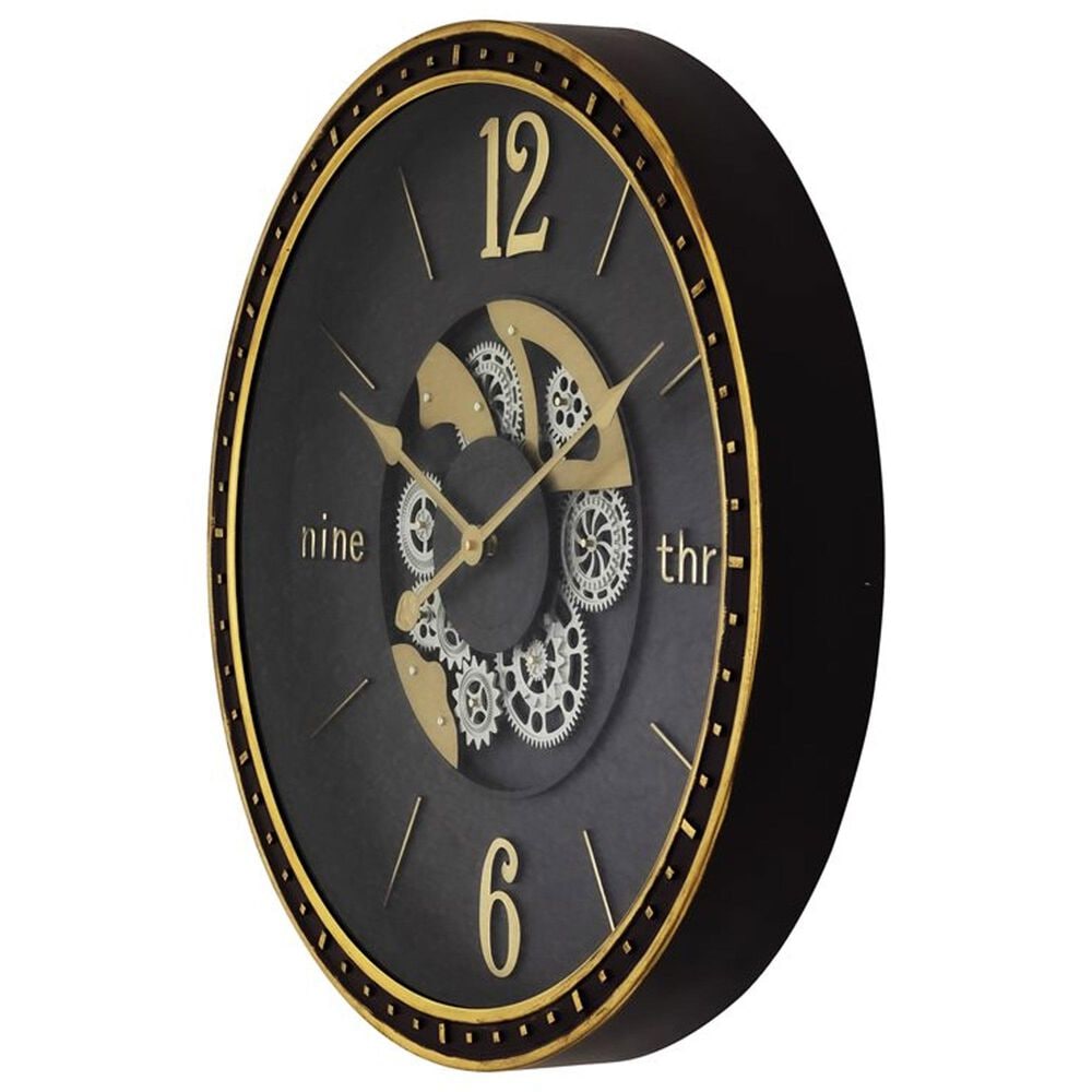 Yosemite Home Decor Matte Gear Wall Clock in Matte Grey, Silver and Gold, , large
