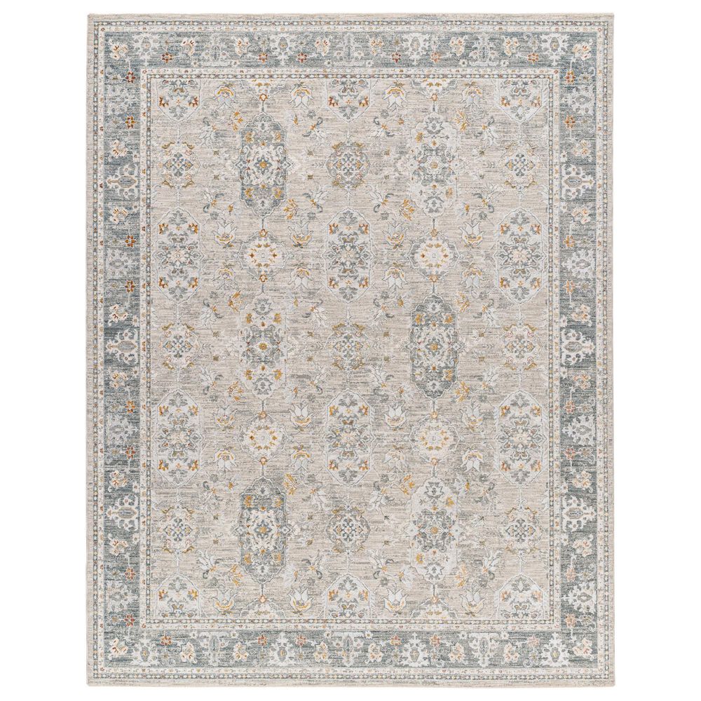 Surya Dresden DRE-2325 Medium Gray, Gray, White, Light Slate, Mustard and Rust 2'7" x 3'11" Area Rug, , large