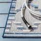 Safavieh Cabana CBN333G 6"7" Square Grey and Blue Indoor/Outdoor Area Performance Rug, , large