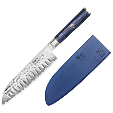 Cangshan Kita 7" Santoku Knife with Sheath in Blue, Black and Silver, , large