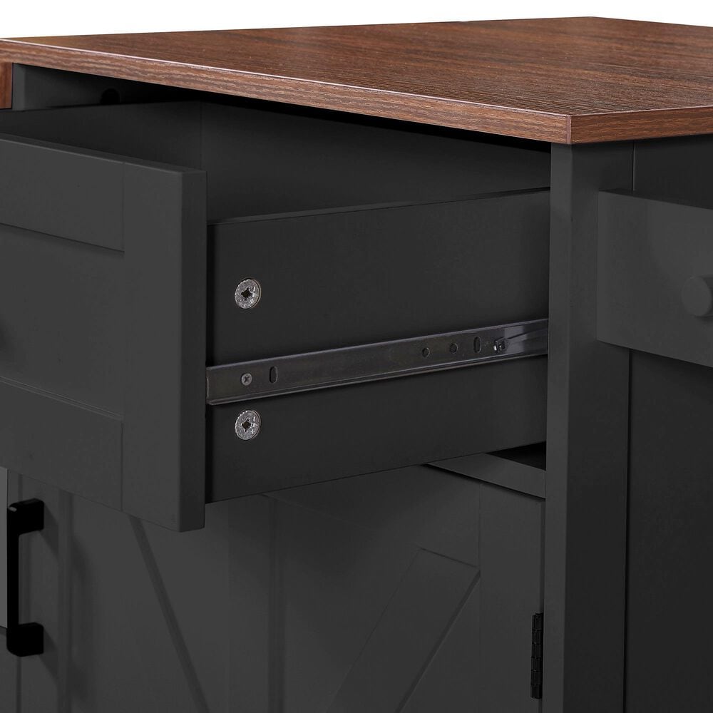 HOMLUX 39" Outdoor Kitchen Island in Black, , large