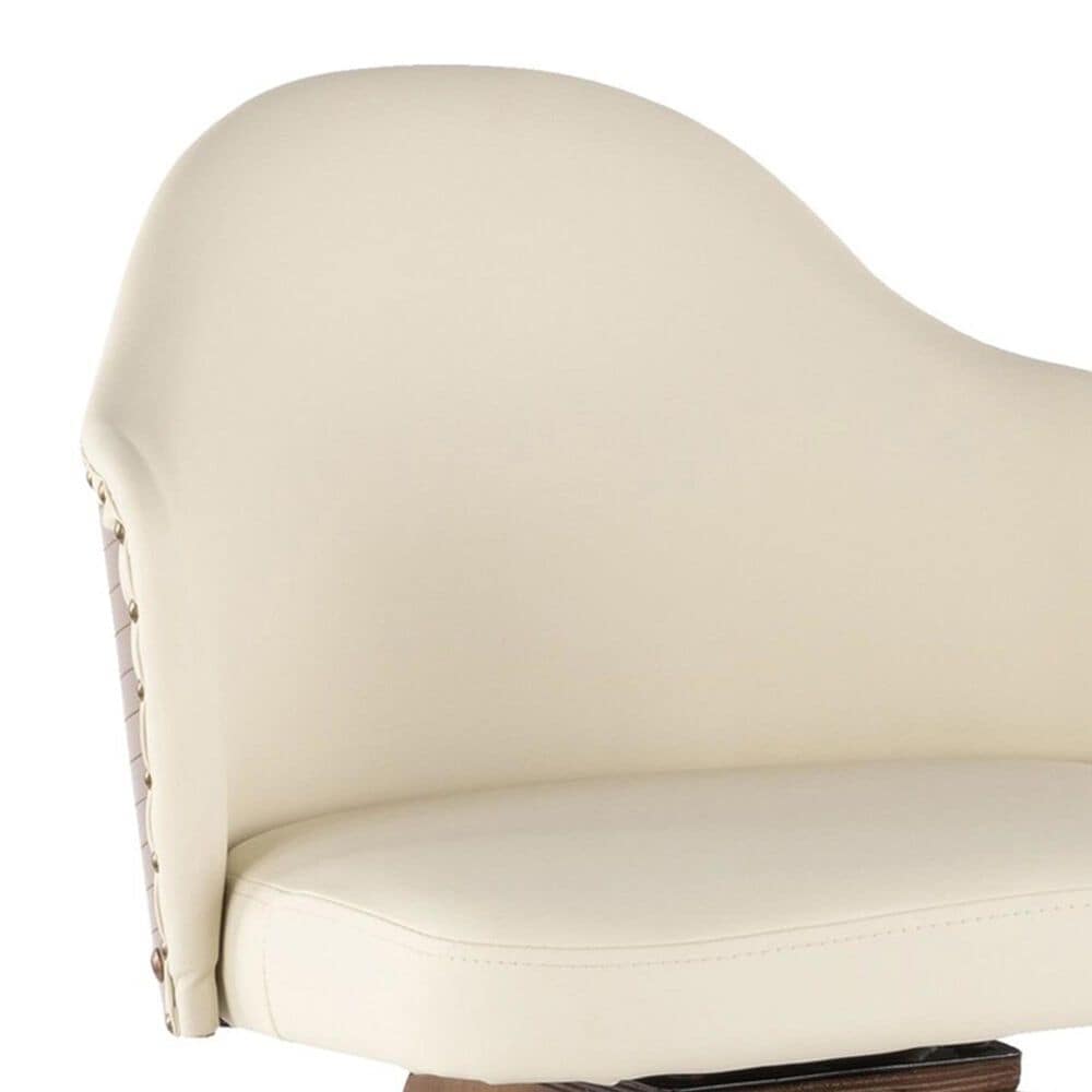 Lumisource Ahoy Swivel Counter Stool with Cream Cushion in Walnut and Black, , large