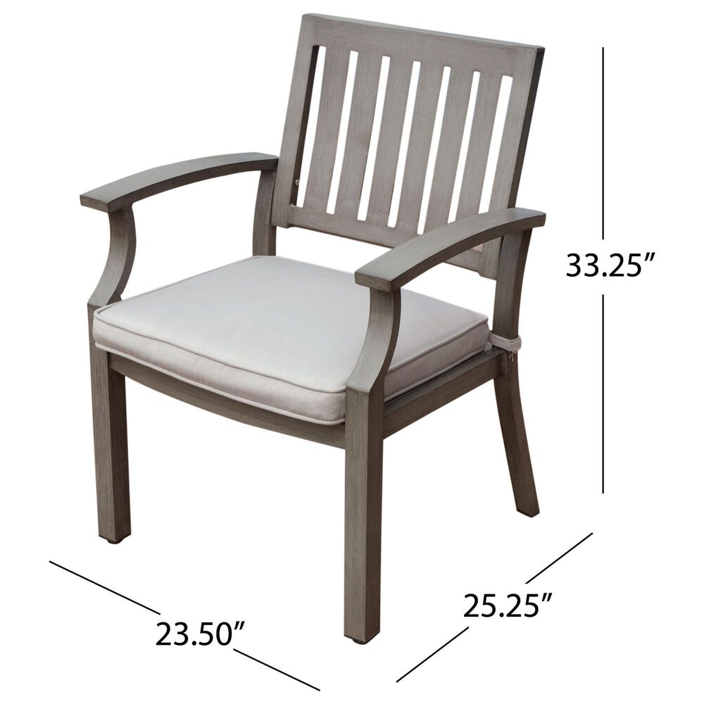 Hearth and Haven Outdoor Aluminum Dining Chair with Cushion in Gray (Set of 2), , large
