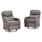 Sunwell Garden Patio Swivel Glider Chair with Brown Wicker in Gray (Set of 2), , large