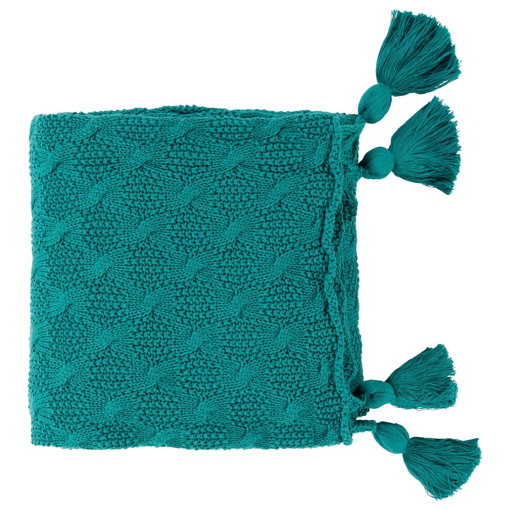 Surya Inc India 50" x 70" Throw in Teal, , large