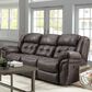HomeStretch Frontier Double Manual Reclining Sofa in Steel Gray, , large