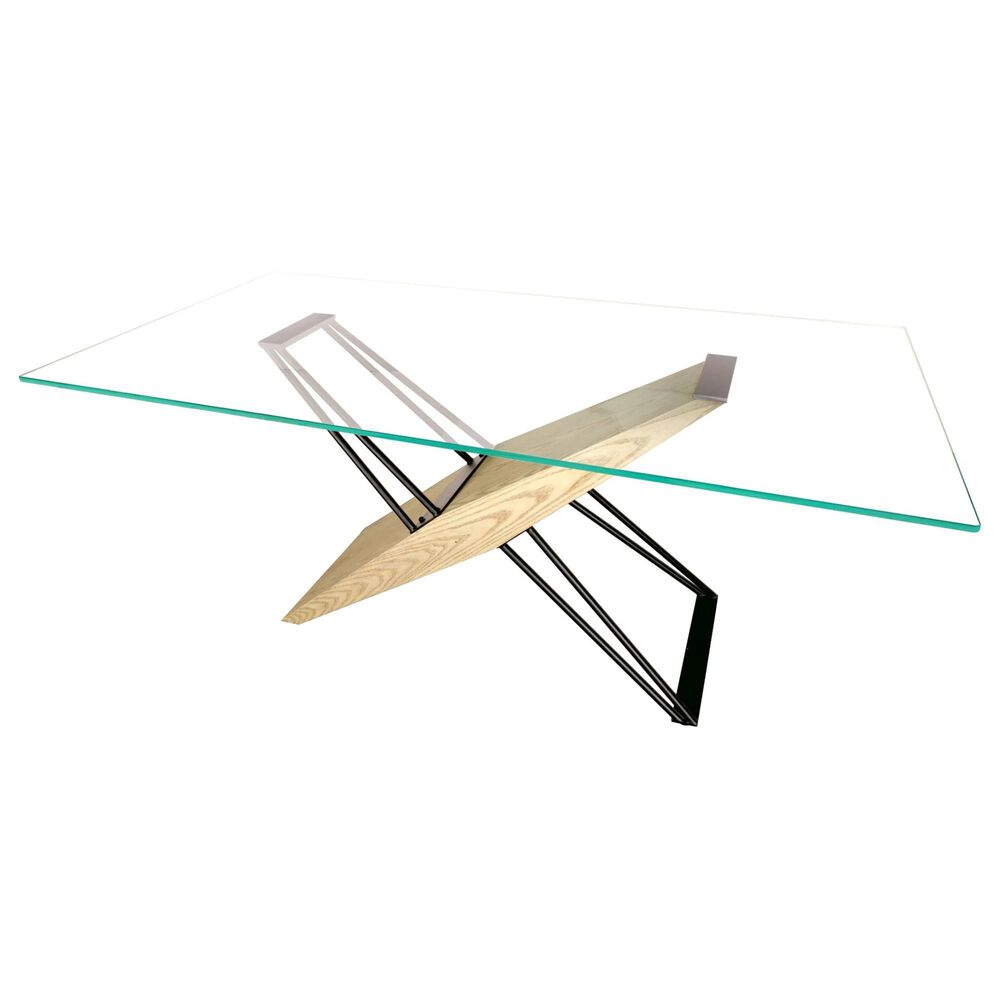 Urban Home Aere Rectangular Dining Table in Natural Ash and Black - Table Only, , large