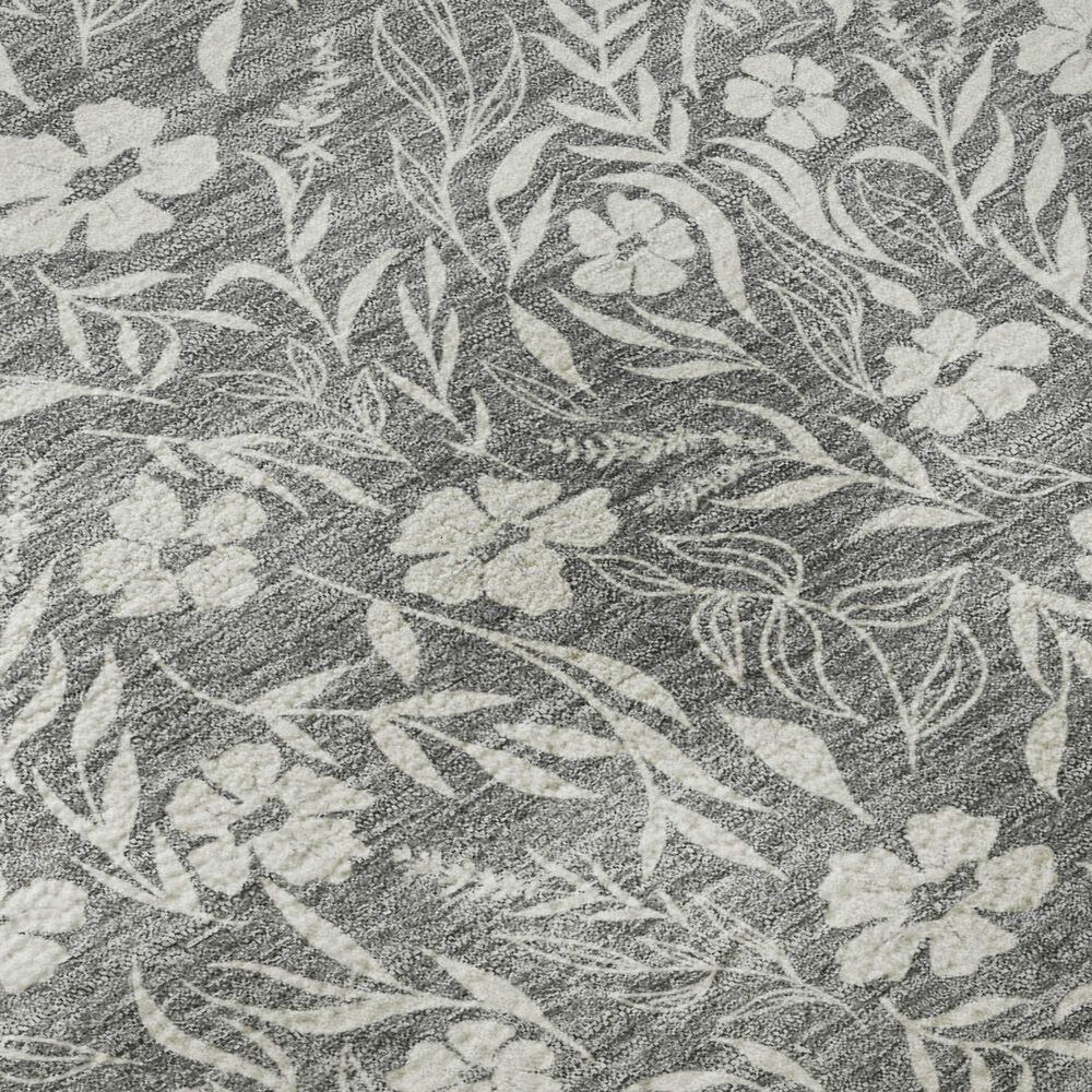 Dalyn Rug Company Soft Essentials Floral Gray 8' Round Indoor/Outdoor Area Rug, , large