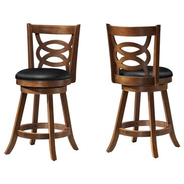 Monarch Specialties 39" Swivel Barstool in Oak (Set of 2), , large